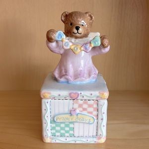 Vintage Tooth Box Prayer Bear RR Roman Inc. Angel Bear Unique Rare BABY Nursery